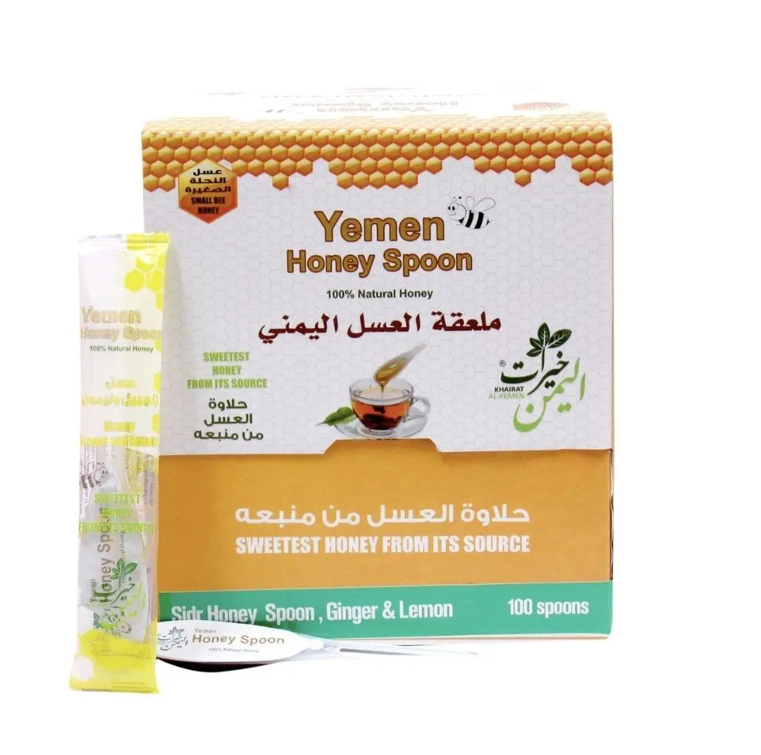 ملعقة عسل السدر مع الزنجبيل واليمون عبوه 100 ملعقه